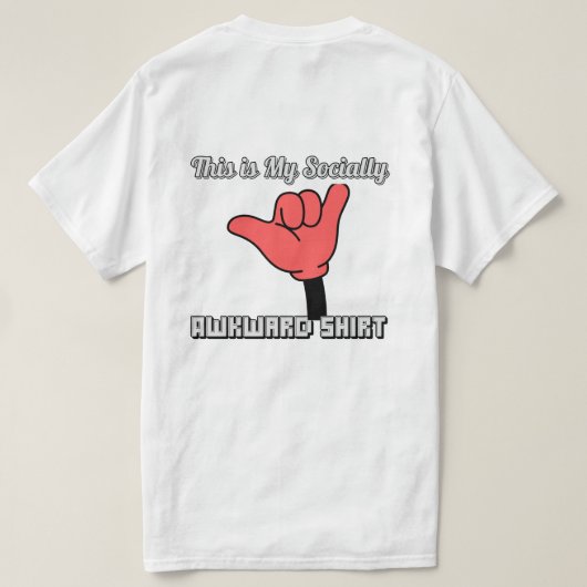 T-shirt Drôle Introvert Humour Tee avec signe main (Design dos)