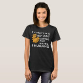 T-shirt Drôle introverti Je n'aime que mon café de chat et (Devant entier)