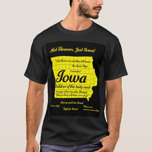 T-shirt Drôle Iowa conception de carte (Devant)