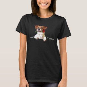 T-shirt Drôle Jack Russell Terrier Rose Zipper Chien Poche