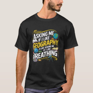 T-shirt Drôle j'aime géographie Vintage Professeur de géog