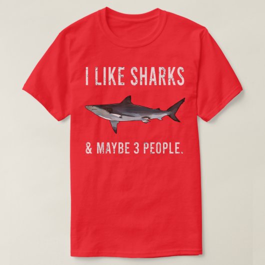 T-shirt Drôle J'Aime Le Requin Citron Et Peut-Être 3 Perso (Design devant)