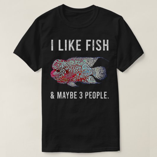 T-shirt Drôle J'Aime Les Cichlids De Fleur Et Peut-Être 3 (Design devant)