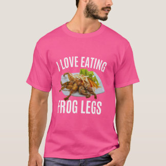 T-shirt Drôle J'aime manger des Jambes de grenouille - Fra