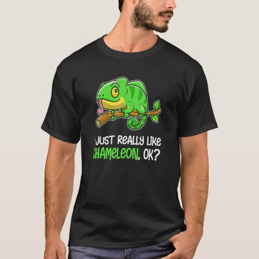 T-shirt Drôle J'Aime Vraiment Chameleon Animaux Chamele (Devant)