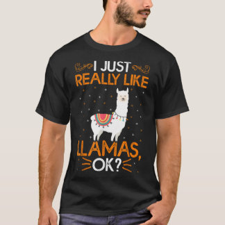 T-shirt Drôle J'Aime Vraiment Les Llamas Ok Classic T-Shir