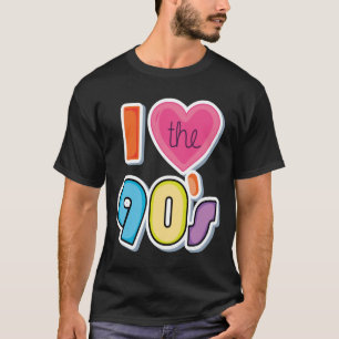 T-shirt Drôle Je J'aime Les Années 90, Thème De Fête Des A