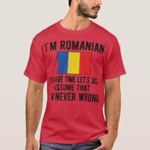 T-shirt Drôle Je suis drapeau roumain Roumanie Racines rou