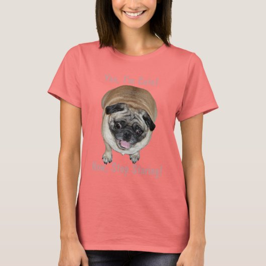 T-shirt Drôle Je suis mignon chien Carlin (Devant)