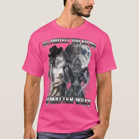 T-shirt Drôle Je Vous Protégerai Kitten Alpha Wolf (Devant)
