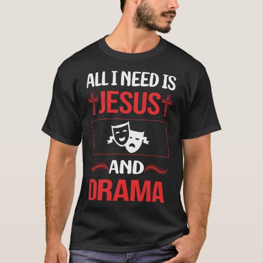 T-shirt Drôle Jesus Drama (Devant)