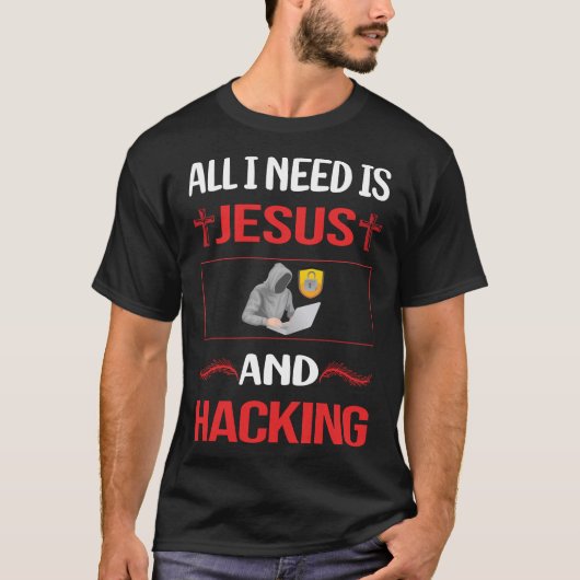 T-shirt Drôle Jésus Hacking Hack Hacker (Devant)