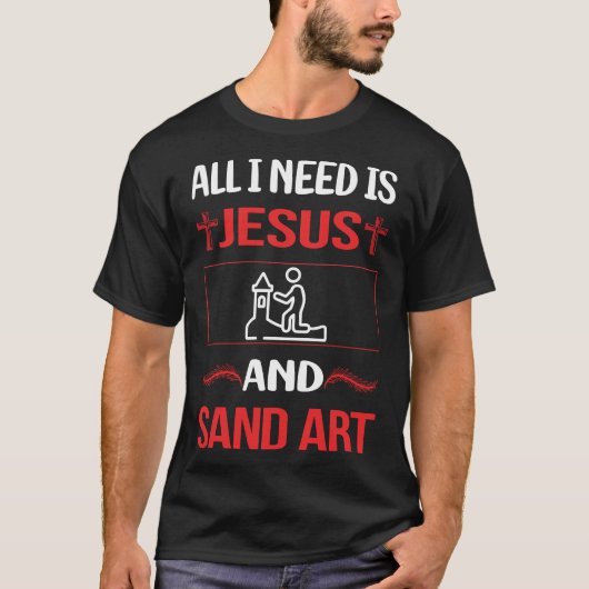 T-shirt Drôle Jésus Sand Art (Devant)