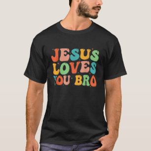 T-shirt Drôle Jésus Vous Aime Bro Chrétiens Super Hommes F