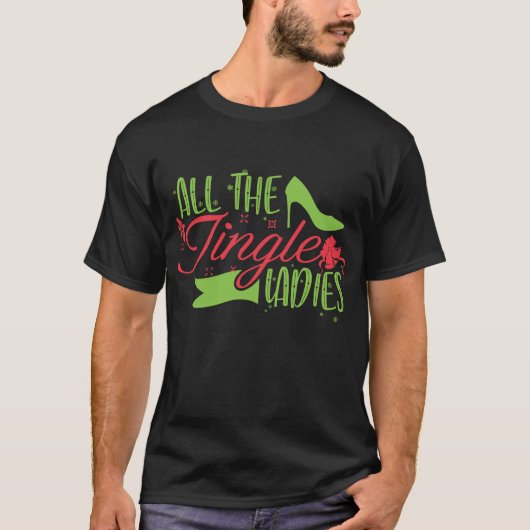 T-shirt Drôle jeu de Noël Toutes les cloches Dames Jingle (Devant)