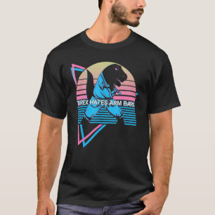 T-shirt Drôle Jiu Jitsu BJJ Retro T-Rex déteste Barres Arm