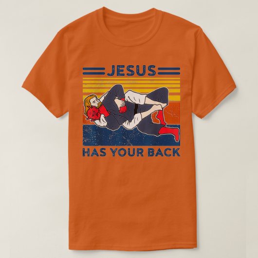 T-shirt Drôle Jiu Jitsu Brésilien Jésus A Ton Dos (Design devant)