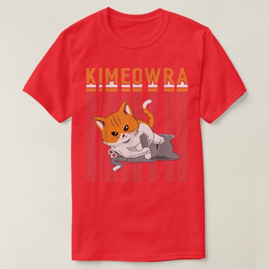T-shirt Drôle Jiu Jitsu Kimura Kimeowra Cat (Design devant)