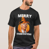 T-shirt Drôle Joe Biden A Confondu Joyeux Thanksgiving Pou (Devant)