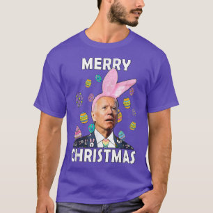 T-shirt Drôle Joe Biden Joyeux Noël Confus Pâques Da