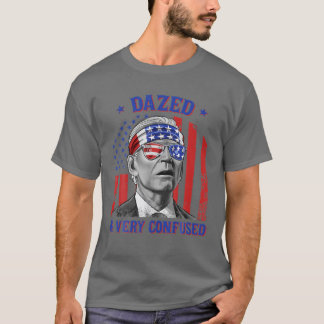 T-shirt Drôle Joe Biden Rasé Et Très Confondu 4 Juil