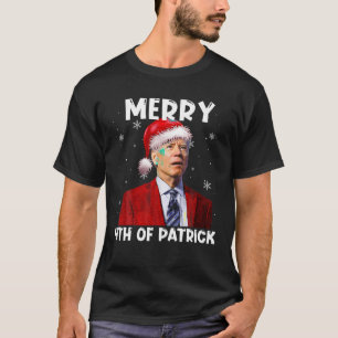 T-shirt Drôle Joe Biden Santa Hat Joyeux 4ème De Patrick C