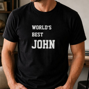 T-shirt Drôle John Mondes Personnalisés Meilleur John Anni