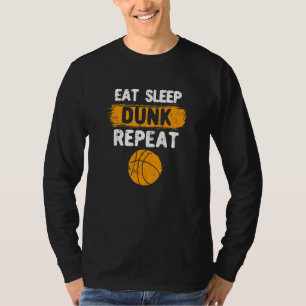T-shirt Drôle Joueur Basketball Dunking Manger Sleep Du