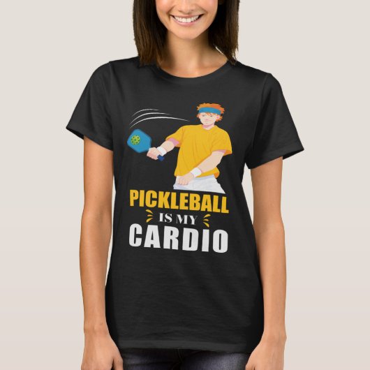 T-shirt Drôle joueur de Pickleball avec paddle de pickleba (Devant)