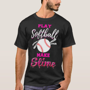 T-shirt Drôle Joueur de softball Slime Parfait Weekend Par