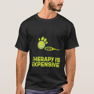 T-shirt Drôle Joueur De Tennis Racket Chien Tennis Et Chie