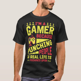 T-shirt Drôle Joueur Punching Les gens Citer