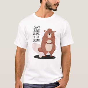 T-shirt Drôle Jour De La Marmotte J'Ai Des Plans Dans Le M