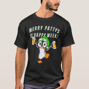 T-shirt Drôle Jour de la Saint Patrick fête Penguin Boire