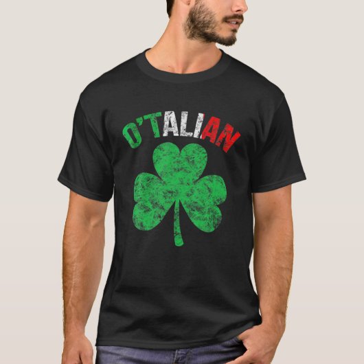 T-shirt Drôle Jour de la Saint Patrick irlandais italien O (Devant)
