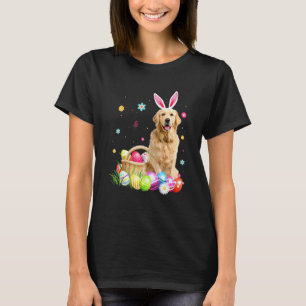 T-shirt Drôle Joyeuses Pâques Mignon Lapin Golden Retrieve