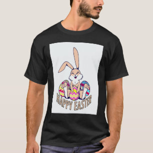 T-shirt Drôle Joyeuses Pâques Mignon Lapin Golden Retrieve