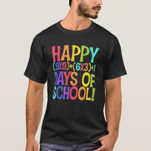 T-shirt Drôle Joyeux 100 Jours d'École Prof de Maths Élève
