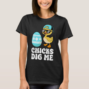 T-shirt Drôle Joyeux Poussins De Pâques Me Creuser Oeuf De