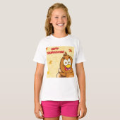 T-shirt Drôle Joyeux Thanksgiving (Devant entier)