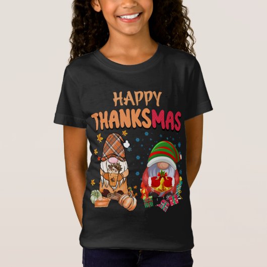 T-Shirt Drôle Joyeux Thanksgiving et Noël C (Devant)