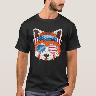 T-shirt Drôle Juillet 4Th US Drapeau USA Panda Patriotique