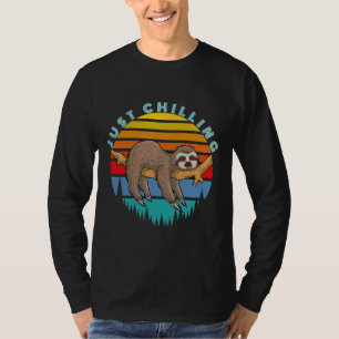 T-shirt Drôle Juste Chilling Sloth Lazy Animal
