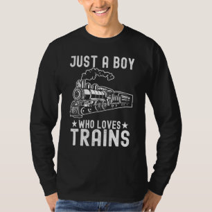 T-shirt Drôle Juste Un Garçon Qui Aime Les Trains Ce Garço