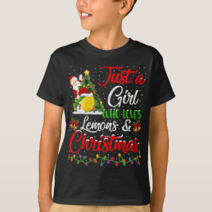 T-shirt Drôle Juste Une Fille Qui Aime Les Citrons Et Noël