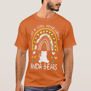 T-shirt Drôle Juste Une Fille Qui Aime Panda Ours Rainbow