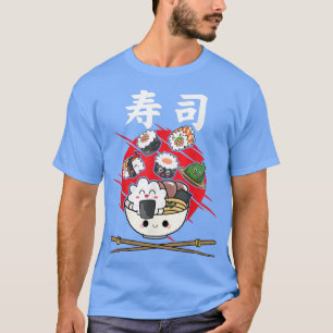 T-shirt Drôle Kawaii Sushi japonais nourriture Anime Rice 