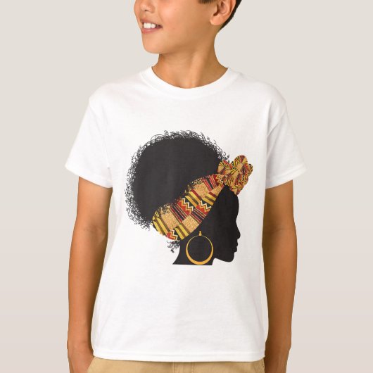 T-shirt Drôle Kente Tête Envelopper Cadeau Pour Afro-Améri (Devant)