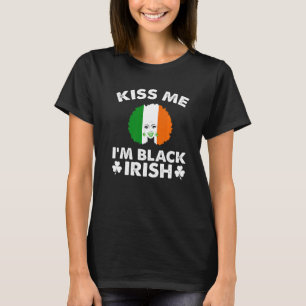 T-shirt Drôle Kiss Me I M Noir Irlandais Africain Femmes S