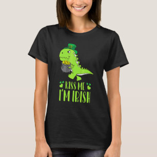 T-shirt Drôle Kiss Me Je suis Irlandais T Rex Dinosaur St